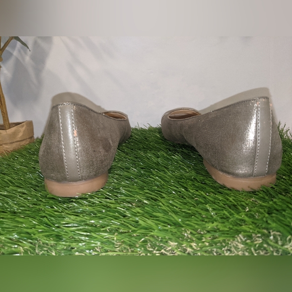 Calvin Klein Shoes Womens 7.5 Pash Ballet Flats Bronze Faux Leather Square Toe - Picture 6 of 8